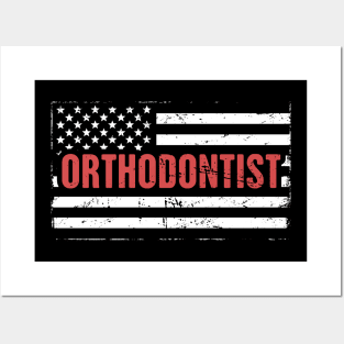 American Flag Dentist Orthodontist Posters and Art